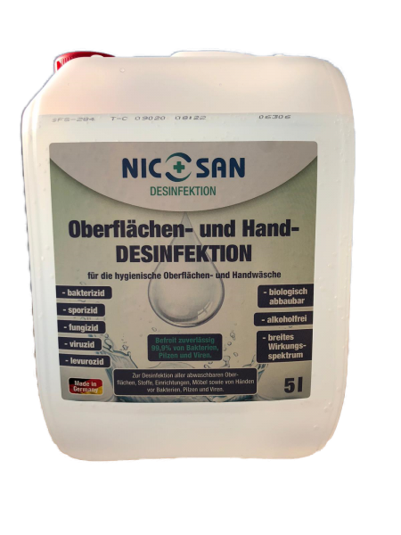Nicosan Desinfektionsmittel Hand- und Flächendesinfektion 5 L