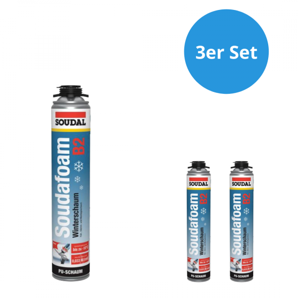 3x 750 ml Soudafoam Gun Winterschaum B2 109464 - Soudal - champagner